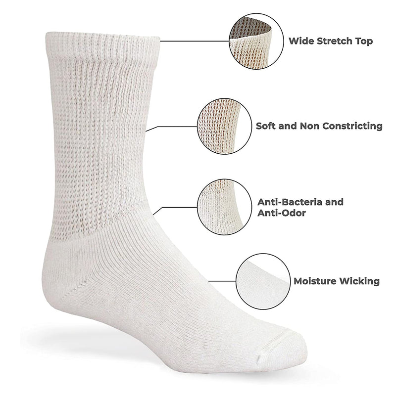 [Australia] - Lot 6 Pairs Women's Circulatory Diabetic Non-Binding Cotton Crew Socks Size 9-11 Black (6-pairs) 