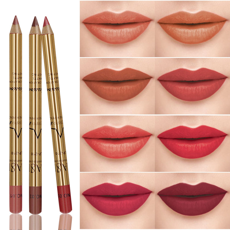 [Australia] - CCbeauty Lip Liners Pencil Set, Premium Waterproof Smooth Slim Lip Pencils, Long Lasting Matte Makeup Lipliners 8 Color Set with Sharpener lip liner 