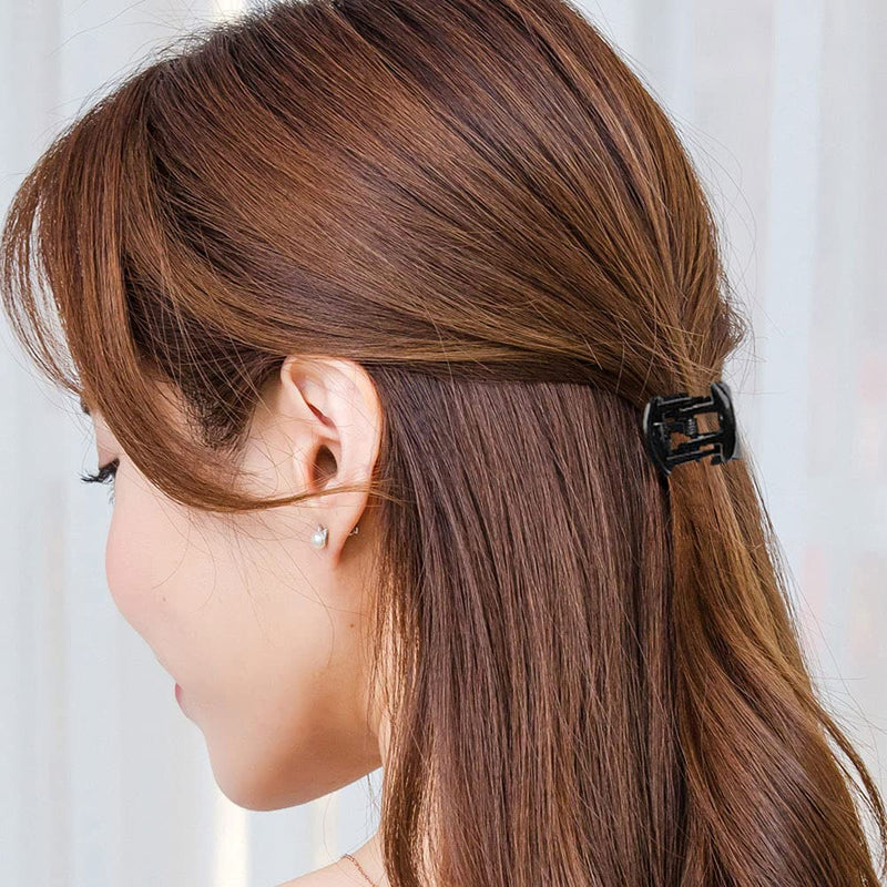 [Australia] - 24 Pcs Mini Hair Clips, Hair Claws Pins Clamps Hair Accessories Clips Small Micro Hair Jaw Clips for Women Girl's Hair（Black） Black 