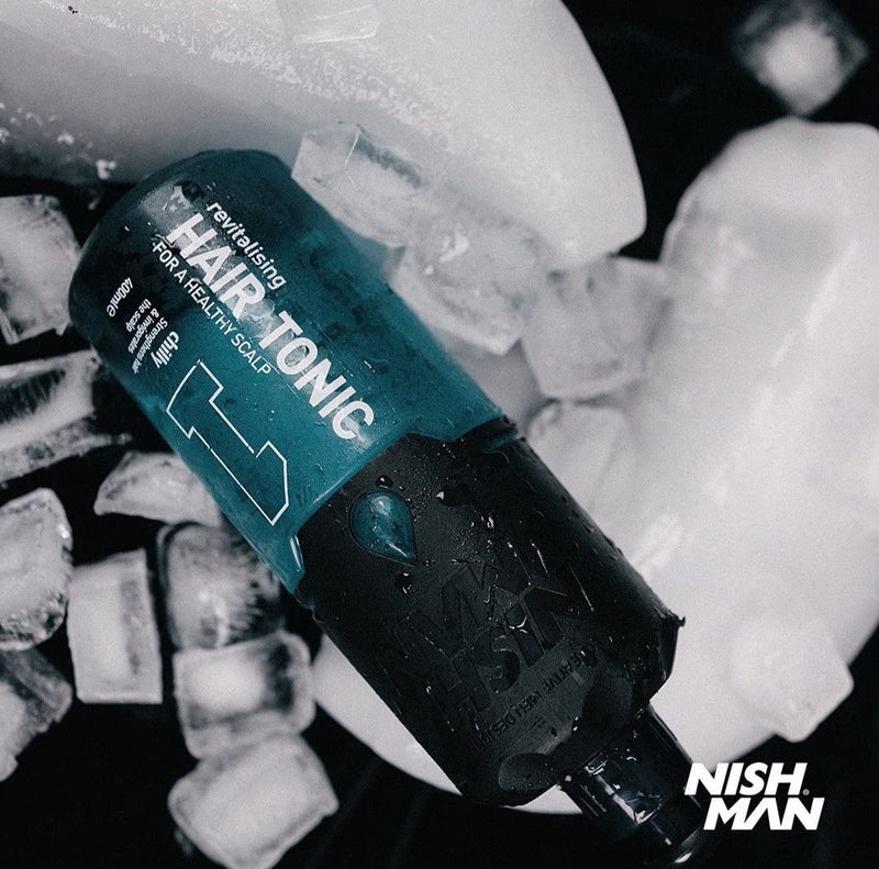 [Australia] - Nish Man Grooming Chilly Hair Tonic - Nishman Tonic Revitalizing Refreshing for a Healthy Scalp - Accelerates Blood Circulation - Prevents Dandruff - Slow Down Male Hair Loss – 400ml 