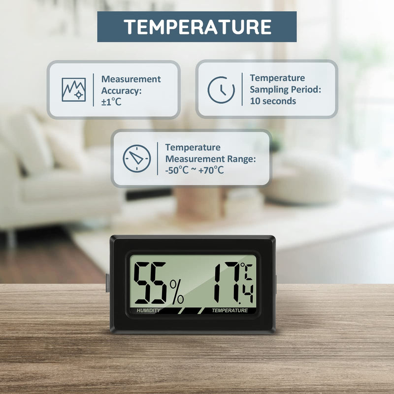 [Australia] - Thlevel LCD Digital Thermometer Hygrometer Temperature Humidity Meter Gauge Thermometer for Greenhouse, Cars, Home, Office (4PCS) 4pcs 