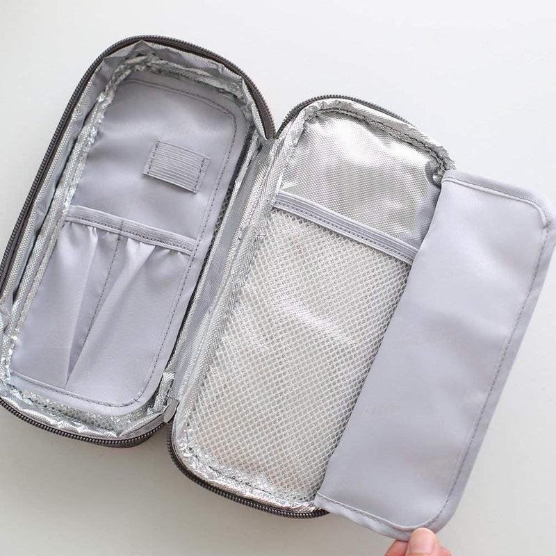 [Australia] - Travel Insulin Cool Bag by HEALUA- Diabetic Organizer Portable Medical Travel Cooler Case Pack with 2 X 48 Hour Extra Cool Reusable Ice Packs, Thermometer & Used Needle Pouch - Carry On Approved Size 1 Count (Pack of 1) 