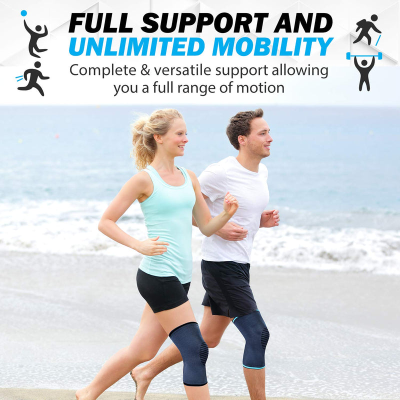 [Australia] - POWERLIX Compression Knee Sleeve for Women & Men, Medical Knee Brace for Arthritis & Knee Pain Relief, Meniscus Tear & Injury Recovery, Knee Support & Protection for Working Out, Running & All Sports Shadow Black Medium 