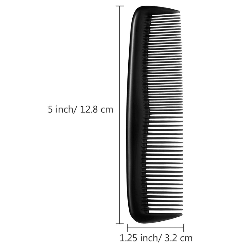 [Australia] - 12 Pieces Hair Combs Set Pocket Fine Plastic Hair Combs for Women and Men, Fine Dressing Comb (Black) Black 