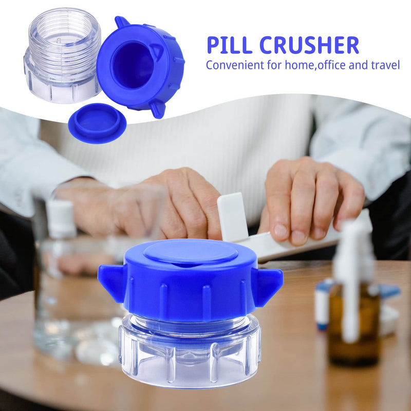[Australia] - 2 Pcs Pill Crusher and Grinder, Professional Pill Pulverizer, Tablet Crusher for Pills, Vitamins, Tablets, Elderly, Children, Pets (Blue 2 Packs) Blue 2 Packs 