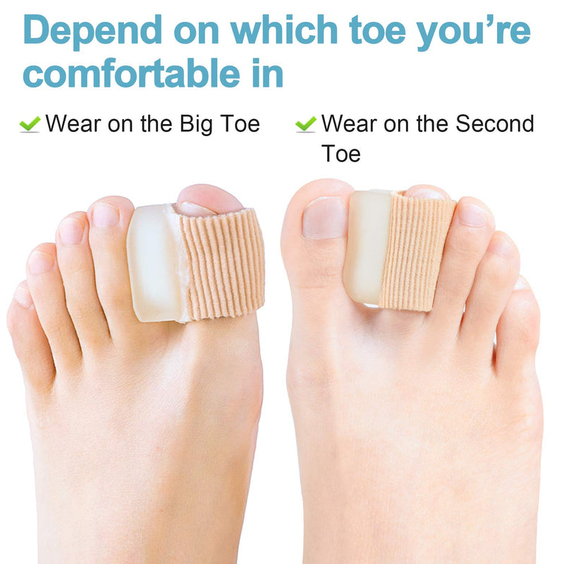 [Australia] - Povihome 6 Pack Gel Toe Spacer Separators(0.6'' Thick), Bunion Corrector for Overlapping Toe (1st/2nd Toe), Silicone Toe Spacers with Soft Gel Lining for Hallux & Bunion Pain Relief 6 Pack Big Toe Separators 