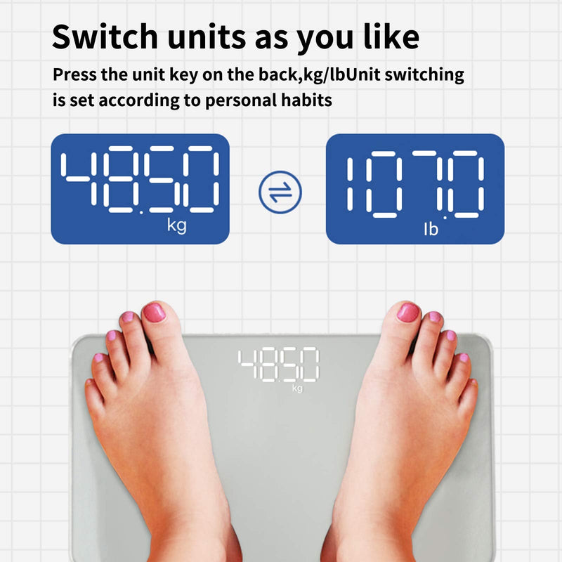 [Australia] - Travel Scale for Body Weight, Venugopalan Small Portable Body Weight Scales Digital Bathroom Mirror Scale Mini Electronic Scale for Personal Health, Body Tape Measure Included (Rechargeable) Rechargeable 
