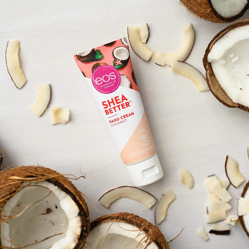 [Australia] - eos Shea Better Hand Cream - Coconut | Natural Shea Butter Hand Lotion and Skin Care | 24 Hour Hydration with Shea Butter & Oil | 2.5 oz 