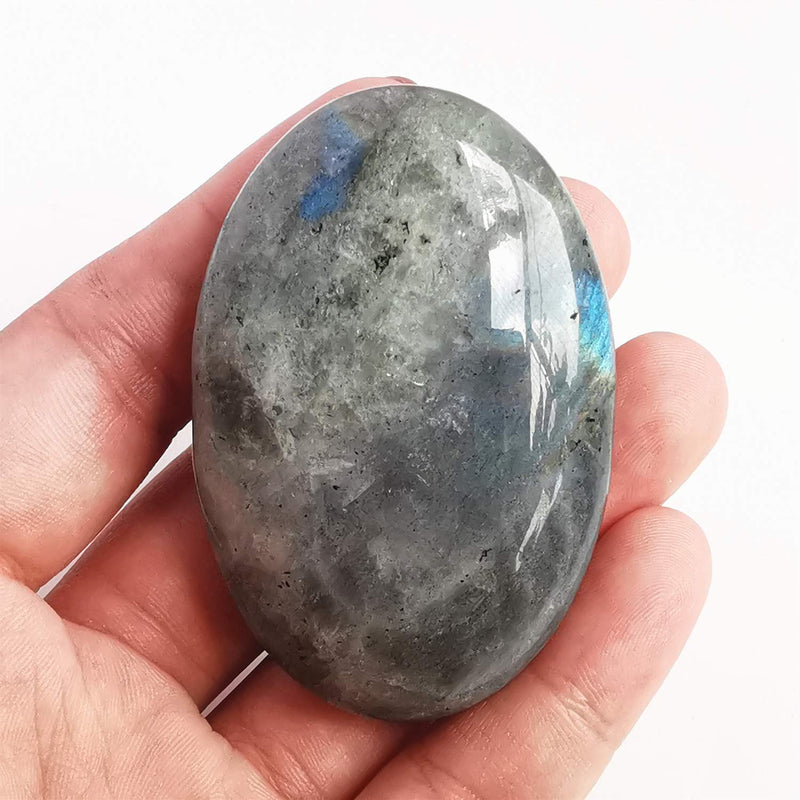 [Australia] - Manekieko Natural Moonstone Oval Palm Pocket Healing Crystal Massage Spa Energy Stone,Healing Crystal for Therapy Geometry Chakra Balancing 