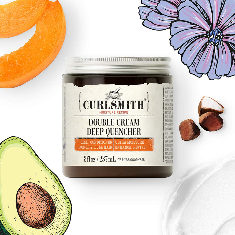 [Australia] - Curlsmith - Double Cream Deep Quencher - Vegan Moisturising Deep Conditioner for Ultra Dry, Wavy, Curly or Coily Hair (8oz) 8 Fl Oz (Pack of 1) 
