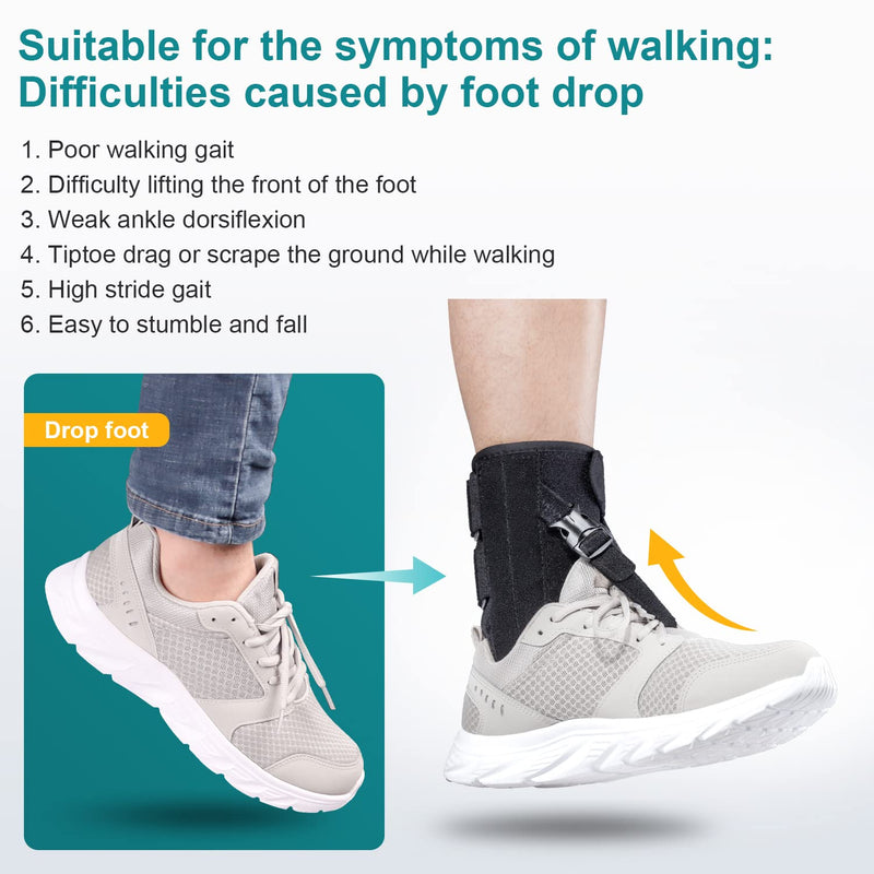 [Australia] - Foot Drop Brace for Walking Lifting Shoes, Drop Foot AFO Brace Help Raise Shoes, Foot Up Splint for Ankle, Improved Walking Gait, Prevent Falls and Injuries, for Left and Right Foot,Fits Women and Men 