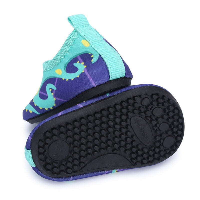[Australia] - JIASUQI Baby Boys and Girls Barefoot Swim Water Skin Shoes Aqua Socks for Beach Swim Pool 6-12 Months Infant Green/Octopus 