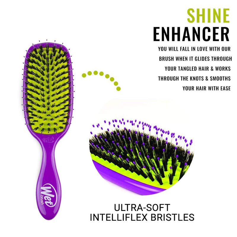 [Australia] - WetBrush Shine Enhancer Hairbrush Natural Boar Bristles Eco Friendly Purple 