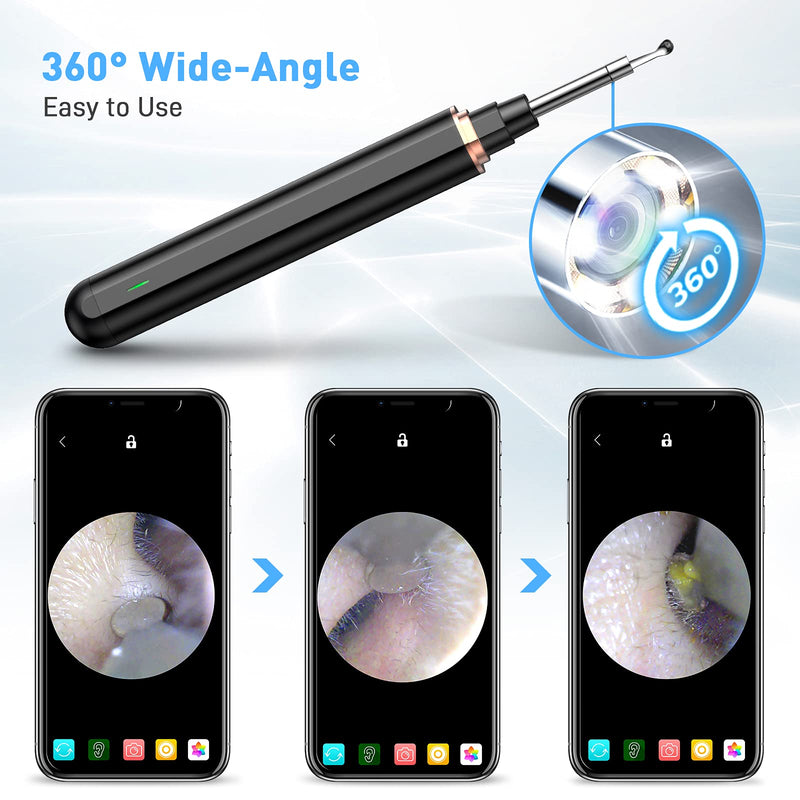 [Australia] - AWELOR Ear Wax Removal Ear Cleaner with Camera,1296P HD Endoscope Earwax Remover Tool with 6 LED Lights,Wireless Ear Otoscope Ear Cleaning Tool for iPhone, iPad & Android Smart Phones 