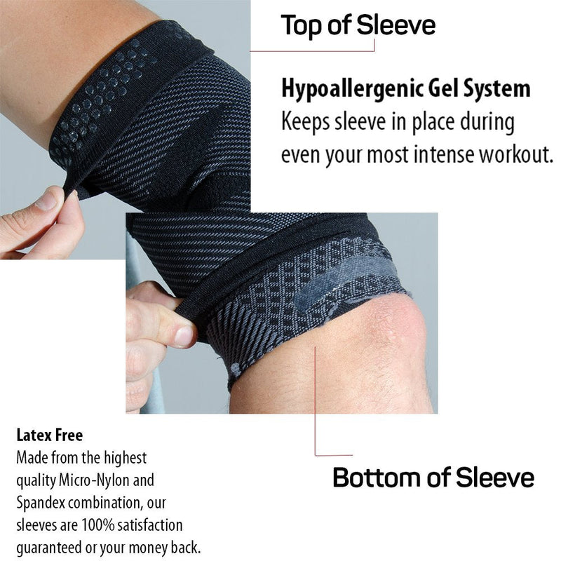 [Australia] - OS1st ES6 Elbow Compression Bracing Sleeve (One Sleeve) relieves Tennis or Golfer's Elbow, Cubital Tunnel Syndrome, Supports Damaged Tendons and Controls Forearm Pain (Small, Black) Small 