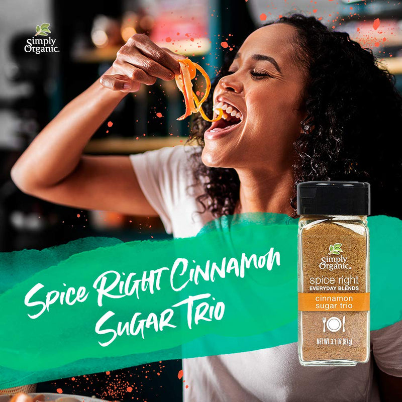 [Australia] - Simply Organic Spice Right Everyday Blends Cinnamon Sugar Trio, Certified Organic, Vegan, Vegetarian | 3.1 oz 1 