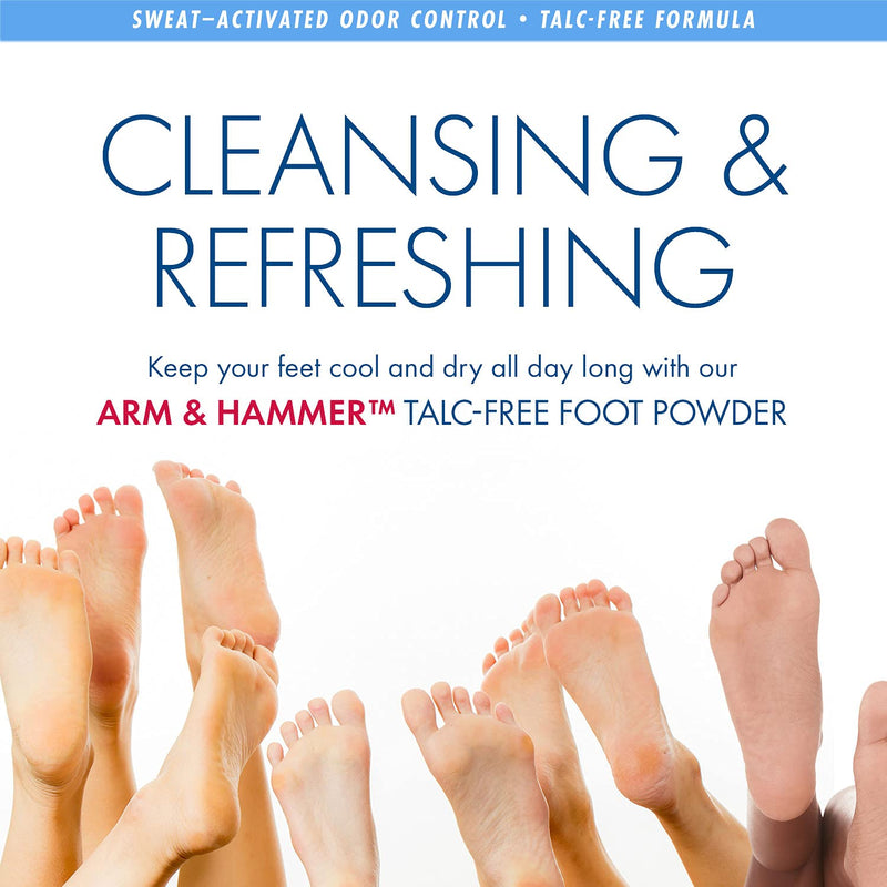 [Australia] - Arm & Hammer Foot Powder for Shoes & Feet, Talc-Free Odor & Moisture Control for Men & Women, 7 oz (1 Pack) 7 Ounce (Pack of 1) 