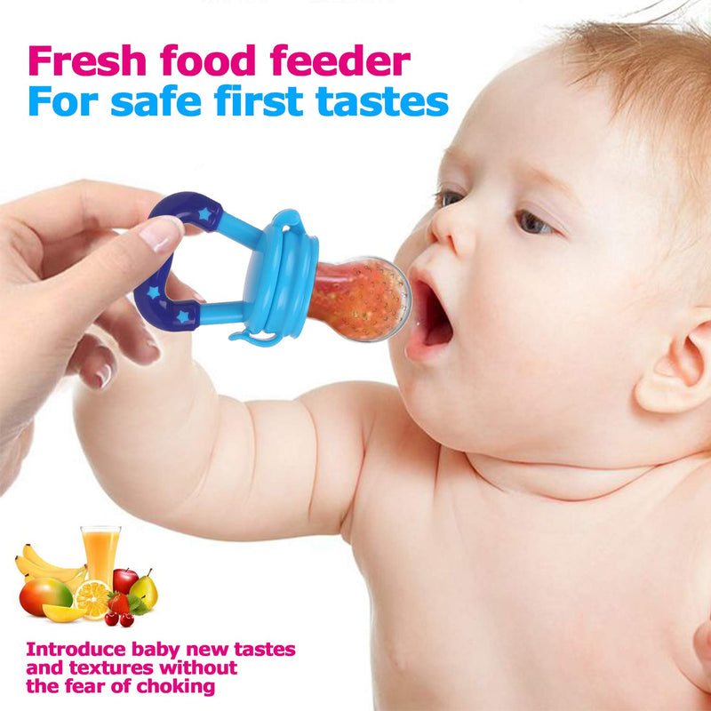 [Australia] - Baby Fruit Feeder JUYOO Weaning Dummies Set Include 3 Pcs Food Feeder Pacifiers with Pacifier Clips Teething Dummy for Babies Infant Toddlers 