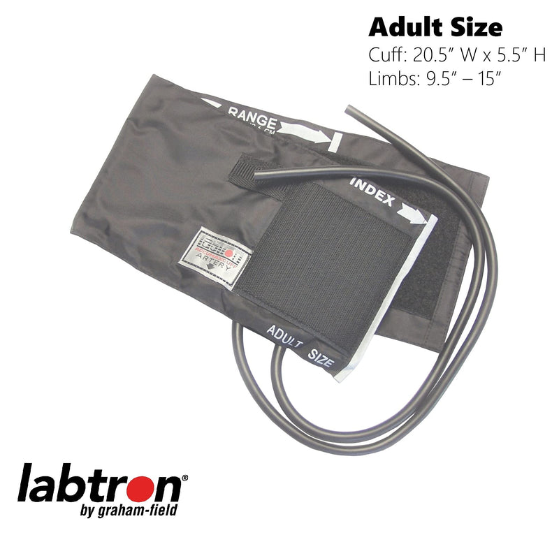 [Australia] - Labtron Accumax Blood Pressure Cuff - Nylon Cuff & 2-Tube Latex Bladder - Adult, Grey, 2357-2A 