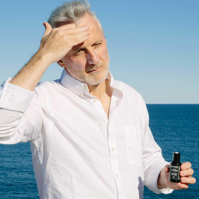 [Australia] - Brickell Men's Daily Defense Face Moisturizer for Men, Natural and Organic, Zinc SPF20 Face Moisturizing Sunscreen, Hydrates and Protects Skin Against Harmful UVA/B rays, 59 ml, Unscented 