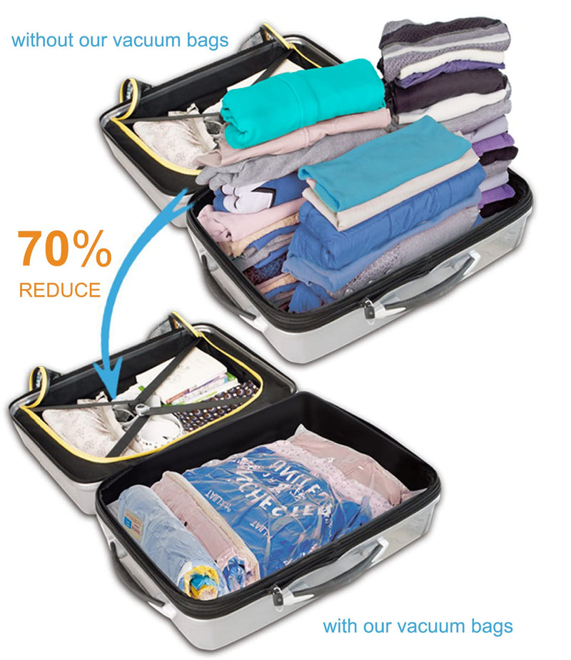 [Australia] - Roll Up Storage Bags for Travel, 4 Pack Medium 60x40cm Compression Bags for Suitcases, No Vacuum Needed, Save More Space in Travelling 4 Travel 60x40cm 