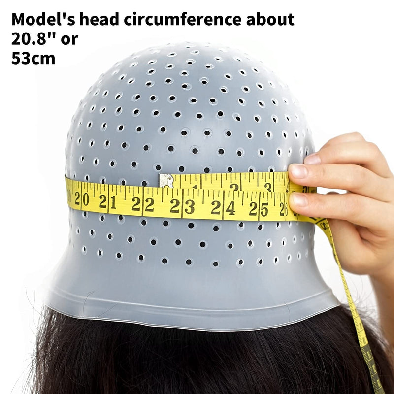 [Australia] - Holes Opened Highlight Cap Frosting Cap Tipping Cap Streaking Cap Silicone Hair Highlighting Cap for Highlights DIY Hair Coloring Hat Dyeing Salon at Home Reusable Highlighting Cap and Hook Kit White 