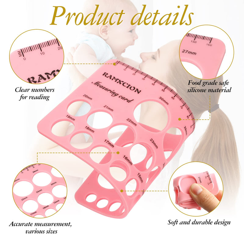 [Australia] - Nipple Ruler, Nipple Rulers for Flange Sizing Measurement Tool, Silicone & Soft Flange Size Measure for Nipples, Breast Flange Measuring Tool Breast Pump Sizing Tool - New Mothers Musthaves (Pink) Pink 