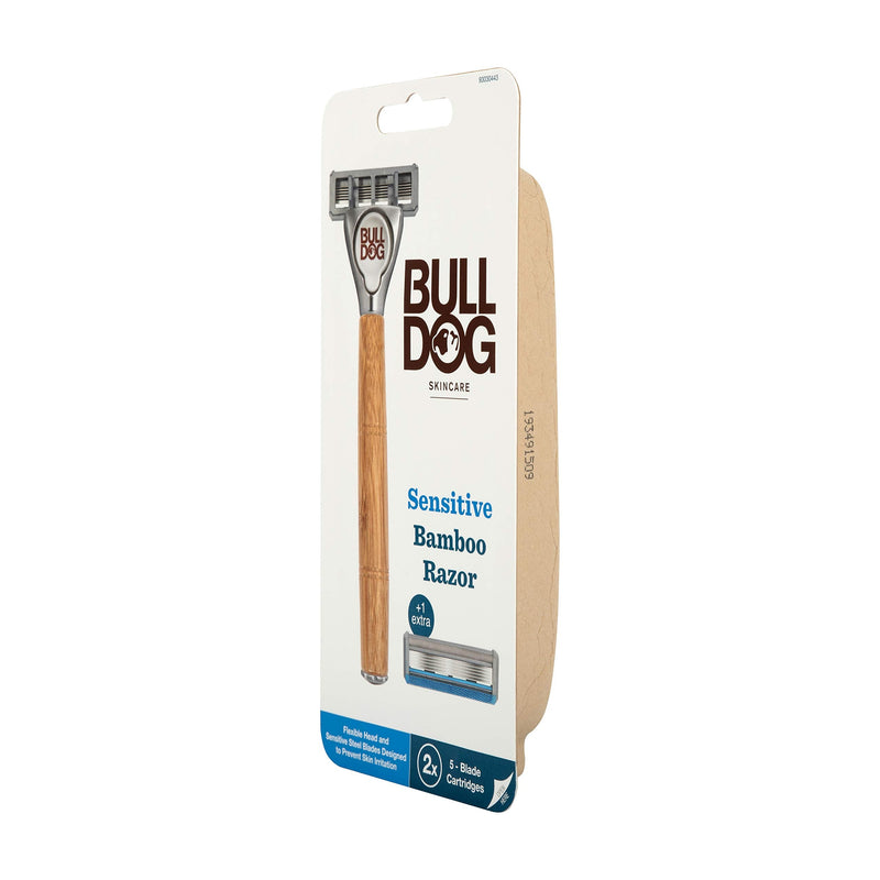 [Australia] - Bulldog Skincare - Sensitive Bamboo Razor for Men + Extra Blade for Shaving 2 Piece Set 