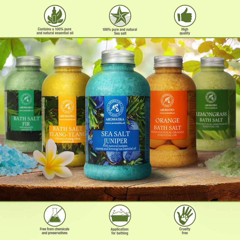 [Australia] - Sea Salt Juniper w/ Natural Juniper 600g - Cypress - Lemongrass Essential Oils - Bath Sea Salts - Best for Bath - Good Sleep - Relaxing - Body Care - Beauty 