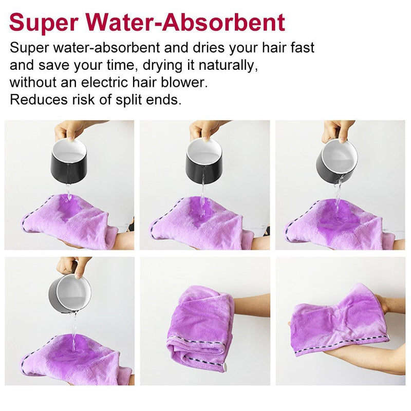 [Australia] - LayYun Hair Towel Wrap for Women, 3 Pcs Microfiber Super Absorbent Quick Dry Hair Turban for Drying Curly, Long & Thick Hair (3Pcs, Black) 3Pcs 