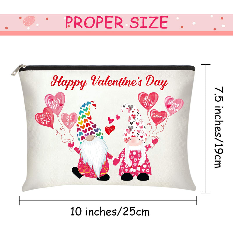 [Australia] - 2 Pieces Valentines Gnome Makeup Bag, Wife Cosmetic Bag from Husband, Love Words Design Travel Bags, Valentine's Day Birthday Anniversary Presents for Girlfriend, Wife, Women 