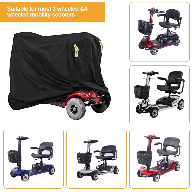 [Australia] - Waterproof Mobility Scooter Cover, Black Waterproof Material Protect Your Wheelchair and Scooter from Rain, Hail Dust, Snow, Sleet and Sun,indoor use 