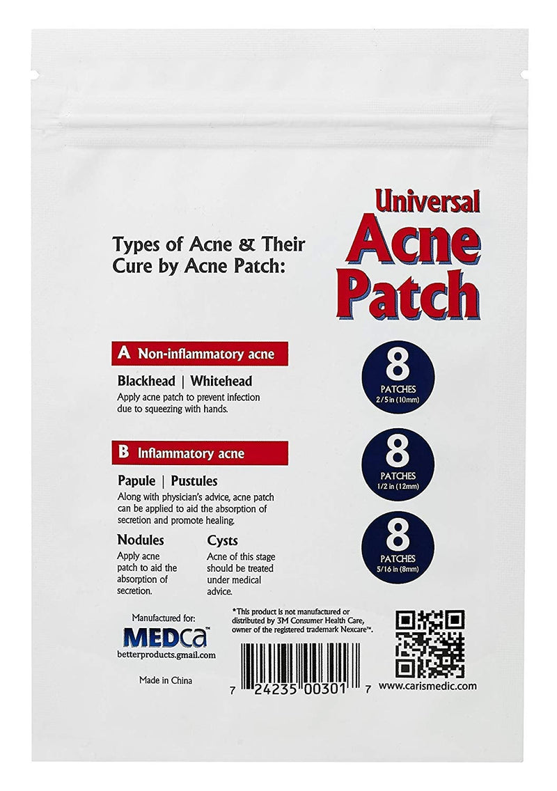 [Australia] - Acne Absorbing Covers - Hydrocolloid Acne Care Bandages (96 Count) Three Universal Patch Sizes, Acne Blemish Treatment for Face & Skin Spot Pore Patch that Conceals, Reduce Pimples and Blackheads 