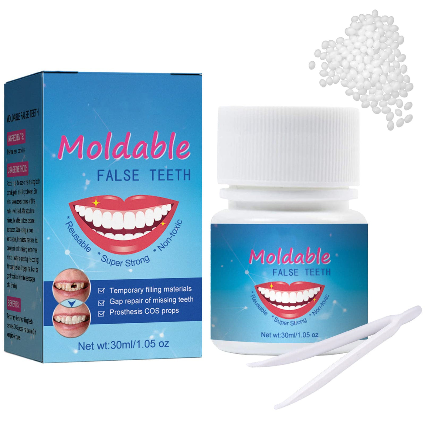 Moldable False Teeth. 