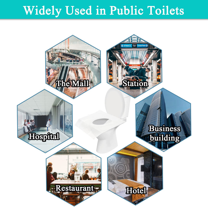 [Australia] - 60PCS Disposable Toilet Seat Covers, Flushable Toilet Seat Covers for Kids Adults Pregnant Women, Disposable Toilet Seat Cover for Travel, Use in Public Toilets 