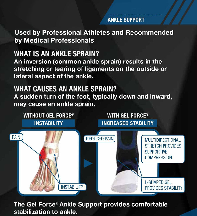 [Australia] - Pro-Tec Gel-Force Ankle Support, Medium , Black 