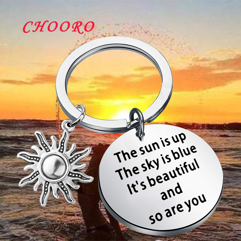 [Australia] - CHOORO Lyrics Gift The Sun is Up The Sky is Blue It's Beautiful and So are You Sun Charm Keychain sun is up keychain 