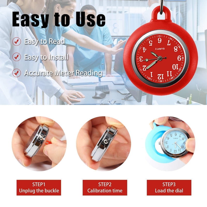 [Australia] - Nurse Fob Watch, Clip-on Hanging & Retractable Medical Pocket Watch for Men Women,Pointer Glow in Dark, Infection Control Design,Health Care Nurse Doctor Brooch Fob Watch,Gift Item Dark Blue 
