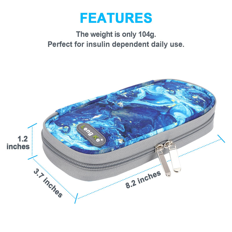 [Australia] - YOUSHARES Insulin Pen Case with 2PCS Nylon Ice Packs - Insulin Cooler Travel Case for Medication Diabetic Supplies, Insulin Case Medicine Cooler for Travel (Quicksand Blue) B_quicksand Blue 