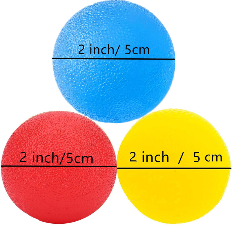[Australia] - 3pcs Stress Relief Ball Multiple Resistance Therapy Exercise Gel Squeeze Balls Kits for Hand Finger Wrist Muscles Arthritis Grip Exerciser Strengthening 