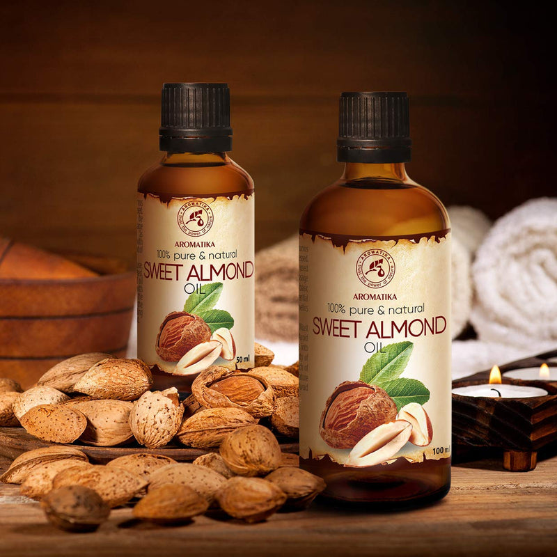 [Australia] - Sweet Almond Oil 100ml - Cold Pressed & Unrefined - 100% Natural - Prunus Amygdalus Dulcis Oil - Italy - Best Care Oil for Skin - Hair - Body - Personal Care - Glass Bottle 