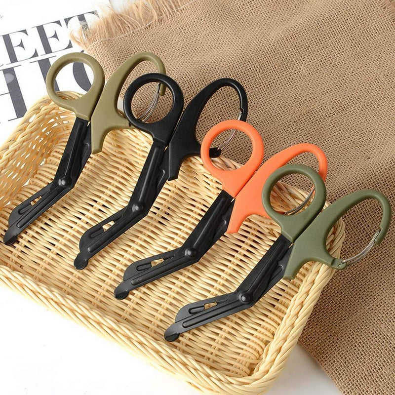 [Australia] - Scissors, EMT and Trauma Shears, Titanium Bandage Shears 7.2'' Bent Stealth Black for Nurses, Students, Emergency Room (Orange) Orange 