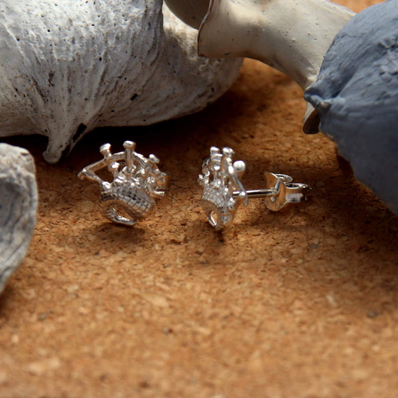 [Australia] - Sterling Silver Bagpipes - Scottish Earrings 