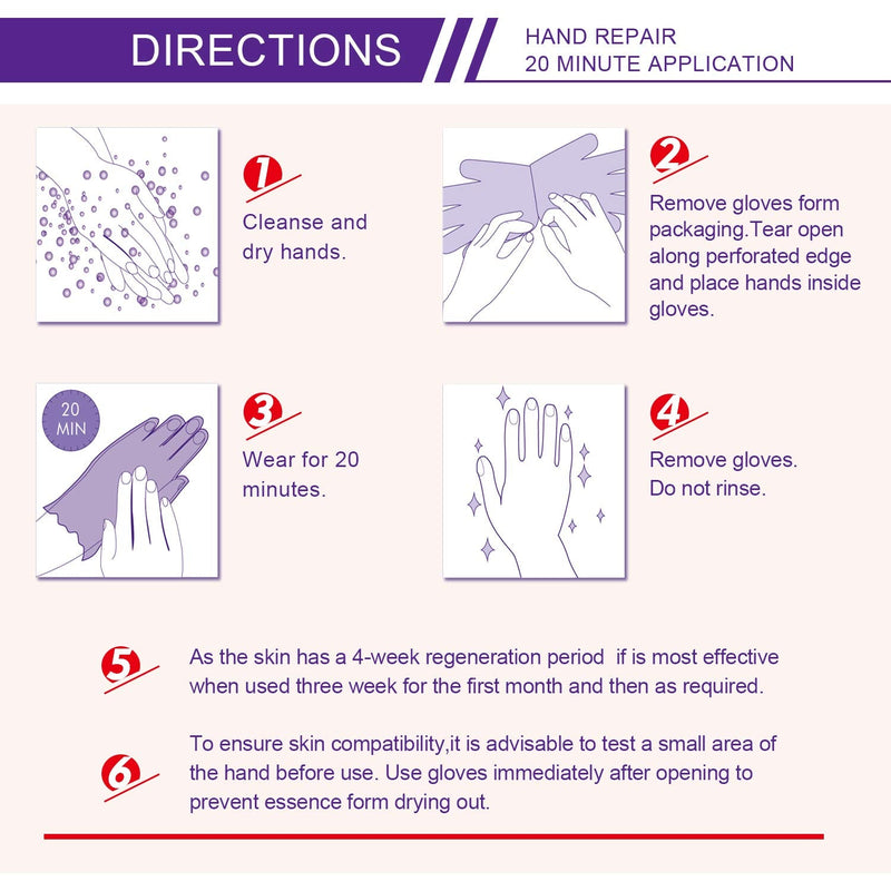 [Australia] - 5 Pairs Hands Moisturizing Gloves, Hand Skin Repair Renew Mask w/Infused Collagen, Moisture Enhancing Gloves for Dry, Aging, Cracked Hands(Honey&Milk) 5 Pair 
