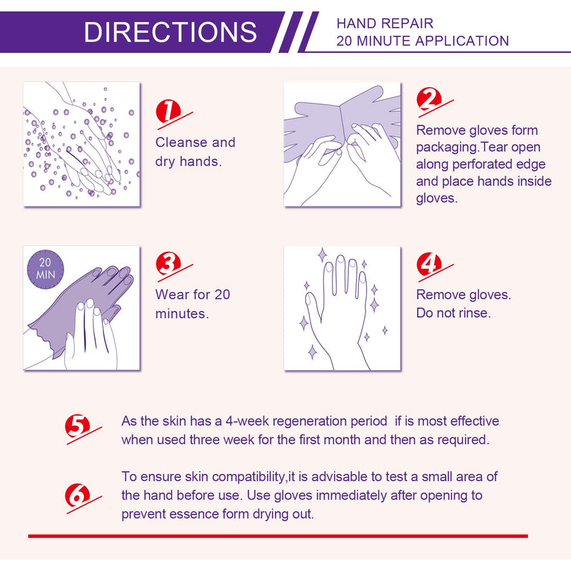 [Australia] - 5 Pairs Hands Moisturizing Gloves, Hand Skin Repair Renew Mask Infused Collagen, Vitamins + Natural Plant Extracts for Dry, Aging, Cracked Hands (5 Pairs Hand mask) (5 Pairs hand mask) 