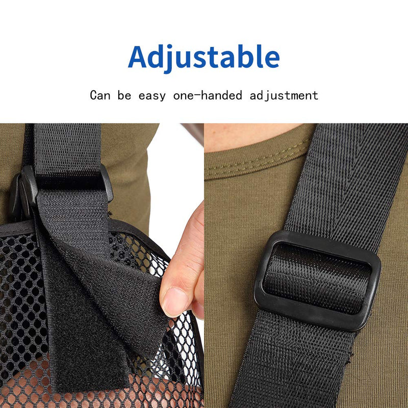 [Australia] - Cool Mesh Arm Sling Medical Shoulder Immobilizer Thumb Support Rotator Cuff Wrist Brace Strap Lightweight Breathable Comfort for Broken&Fractured Bones 