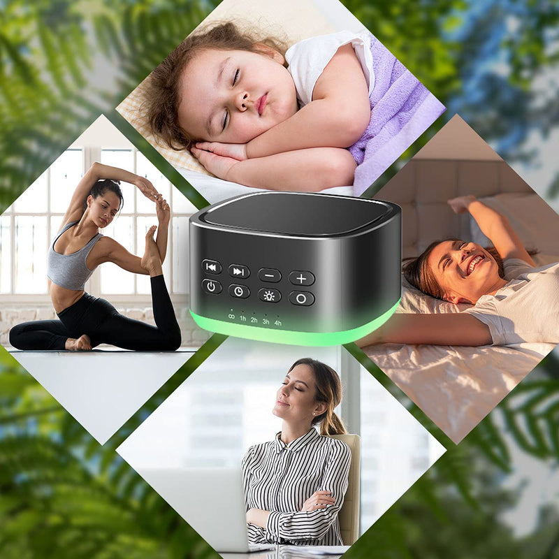 [Australia] - Magicteam White Noise Machine 10 Colors Lights and 25 Soothing Sounds Sleep Sound Machine with 5 Timers with Memory Feature Portable Sound Machine for Baby Adults. 