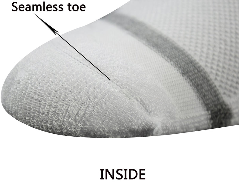 [Australia] - Yomandamor Men's 4 Pairs Bamboo Diabetic Crew Socks with Seamless Toe and Cushion Sole 10-13 4 Pairs White 