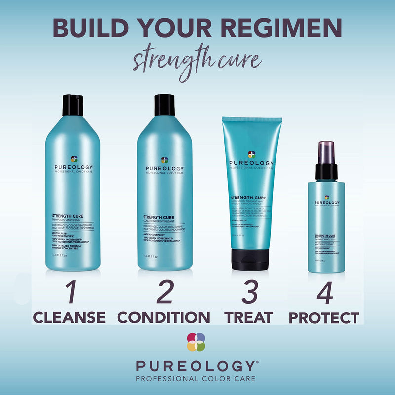 [Australia] - Pureology | Strength Cure | Strengthening Conditioner | For Damaged, Colour Treated Hair | Vegan | 1000ml 