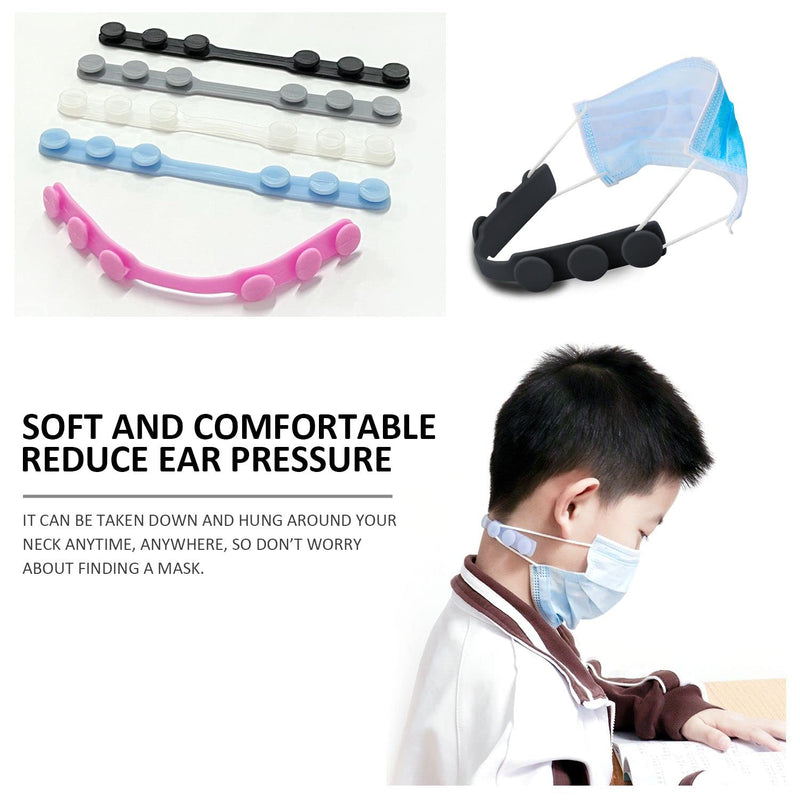 [Australia] - 10PCS Silicone Mask Extension Strap, Anti-Tightening Mask Strap Extender, Mask Holder, Adjustable Mask Fixing Buckle Relieve Pressure and Pain 